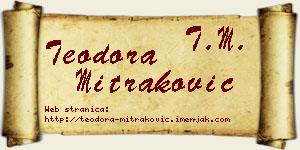 Teodora Mitraković vizit kartica
